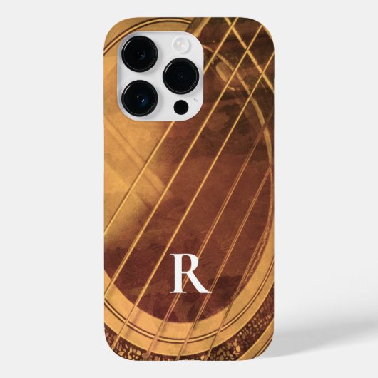 Monogrammatische akoestische gitaar Case-Mate iPhone case (Achterkant)
