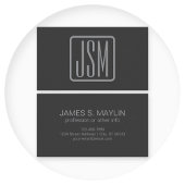 Monogrammatische Initialen | Donkergrijs Visitekaartje