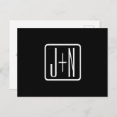 Monogrammatische Initialen | Zwart & Wit Briefkaart (Voorkant / Achterkant)
