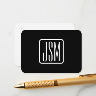 Monogrammatische Initialen Zwart & Wit Informatiekaartje