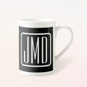 Monogrammatische Initialen | Zwart & Wit Porselein Kop