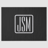 Monogrammatische Initialen | Zwart & Wit Tissuepapier (Voorkant)