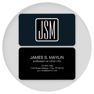 Monogrammatische Initialen   Zwart & Wit Visitekaartje