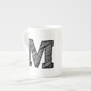 Monogrammatische Mok: letter "M" Porselein Kop