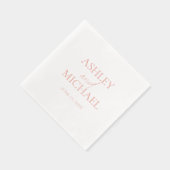 Monogrammatische naam Minimal Script Roos Gold Folie Servetten (Rechts)