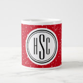 Monogramme 20oz Red & White Stars Jumbo Café Mug (Devant)