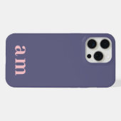Monogramme 2 Initiales Bleu Heather et Rose Minima (Verso Horizontal)