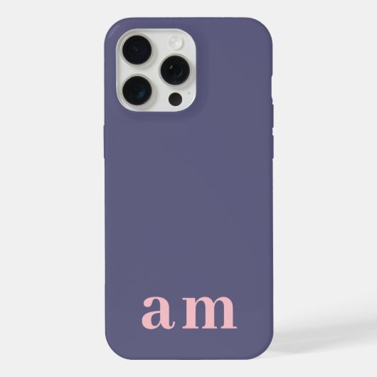 Monogramme 2 Initiales Bleu Heather et Rose Minima (Verso)