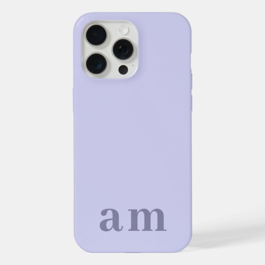 Monogramme 2 Initiales Bleu Heather Minimaliste (Verso)
