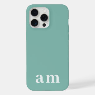 Monogramme 2 Initiales Bleu Sarcelle Minimaliste