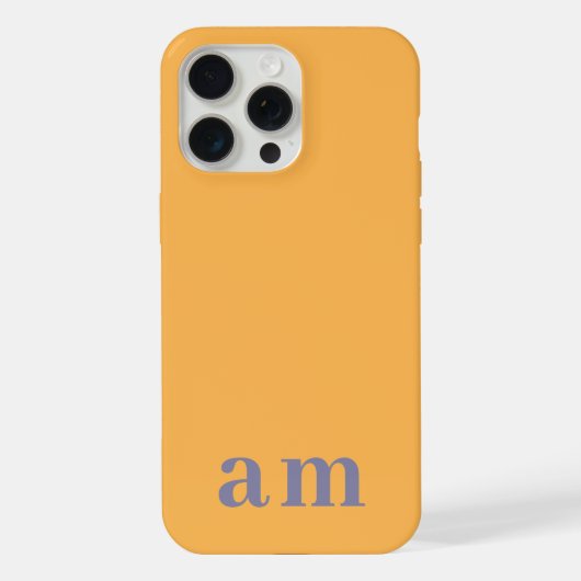 Monogramme 2 Initiales Minimaliste Jaune & Bleu (Verso)