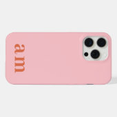 Monogramme 2 Initiales Minimaliste Rose & Rouge (Verso Horizontal)
