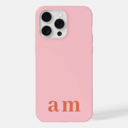 Monogramme 2 Initiales Minimaliste Rose & Rouge (Verso)