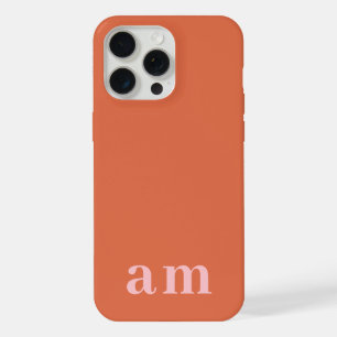Monogramme 2 Initiales Minimaliste Rose & Rouge