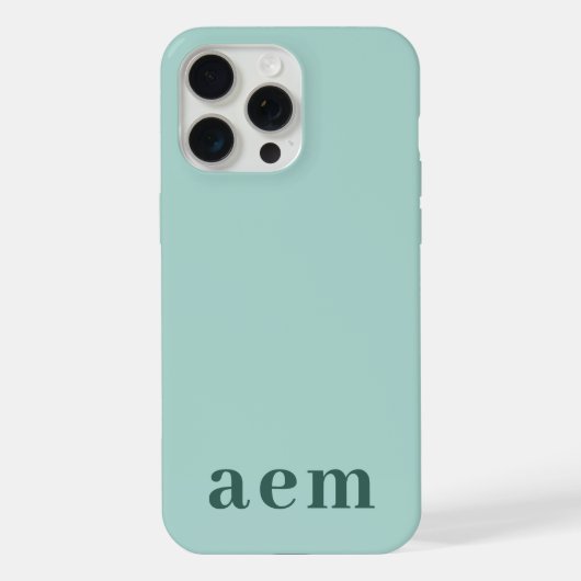 Monogramme 3 Initiales Minimaliste Sarcelle & Vert (Verso)