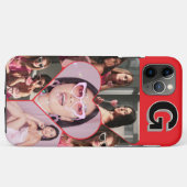 Monogramme 6-Photo Collage coque iphone Turquoise (Dos (Horizontal))