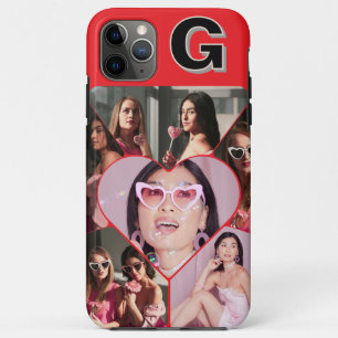 Monogramme 6-Photo Collage coque iphone Turquoise