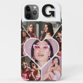 Monogramme 6-Photo Collage coque iphone Turquoise (Dos)