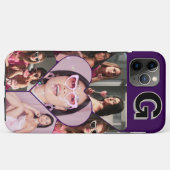Monogramme 6-Photo Collage coque iphone Turquoise (Dos (Horizontal))
