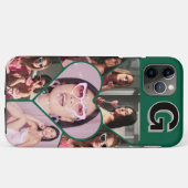 Monogramme 6-Photo Collage coque iphone Turquoise (Dos (Horizontal))