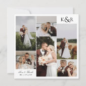 Monogramme 6 Photo Collage Mariage Amour & Merci (Devant)