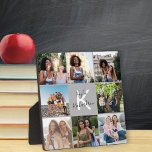 Monogramme 8 Grille photo Collage Plaque d'études<br><div class="desc">Chic monogrammed plaque photo est un cadeau facile à afficher graduation.Le modèle photo est mis en place pour vous d'ajouter 8 de vos photos préférées de vos années d'études. Vos photos sont affichées au format carré / instagram dans un simple collage photo de style grille et vous pouvez ajouter le...</div>