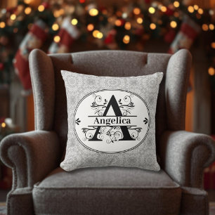 Monogramme A avec oreiller à lancer arrière - plan