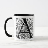 Monogramme 'A' avec perruques - Mug (Gauche)