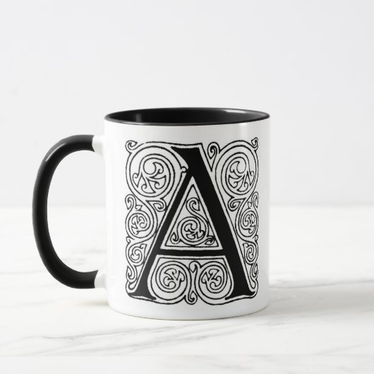 Monogramme 'A' avec perruques - Mug (Gauche)