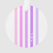 Monogramme à bandes verticales violettes et roses (devant)