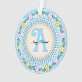Monogramme à bordure de fleurs (devant)