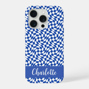 monogramme à carreaux bleus sur le thème des année