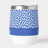 monogramme à carreaux bleus sur le thème des année (Gauche)