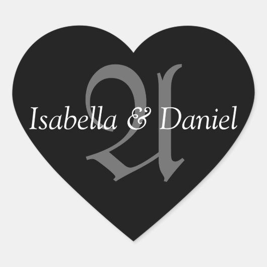 Monogramme A Coeurs Mariages Stickers Sceau (Devant)