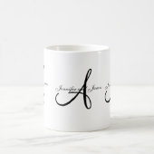 Monogramme A de mariage et tasse blanche noire de (Centre)