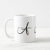 Monogramme A de mariage et tasse blanche noire de (Gauche)