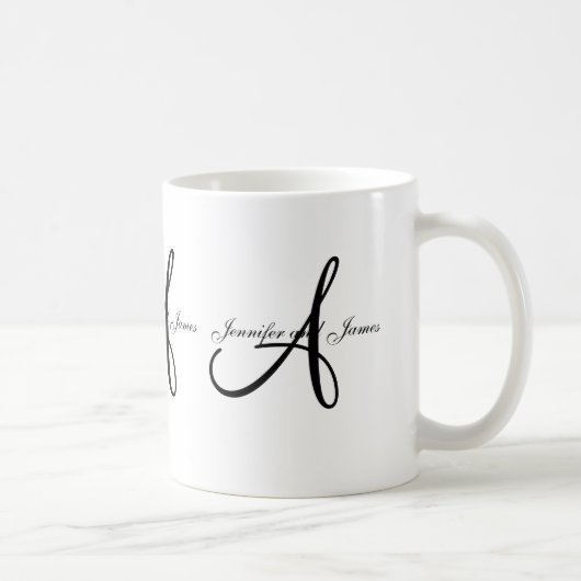 Monogramme A de mariage et tasse blanche noire de (Droite)