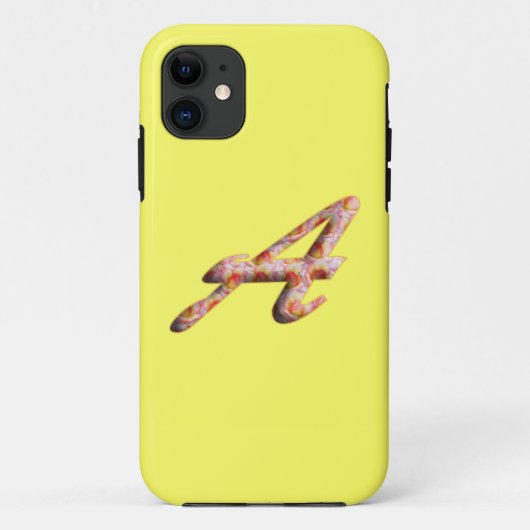 Monogramme A en Motif Rose pour Iphone 5 Coque (Dos)
