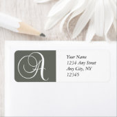 Monogramme A Étiquettes d'adresse de retour Charbo (En situation)