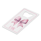 Monogramme à l'aquarelle rose et blanc avec ruban (Devant Angle)