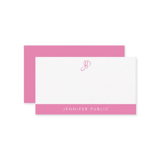 Monogramme à main Modèle blanc rose chaud (Devant/Arrière en situation)