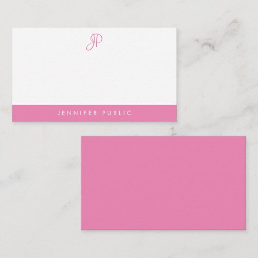 Monogramme à main Modèle blanc rose chaud (Devant / Derrière)