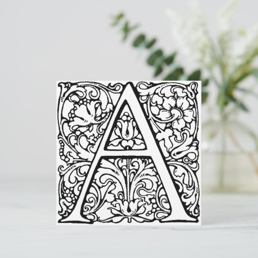 Monogramme A Modèle floral noir et blanc initial (Debout devant)