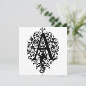 Monogramme A Modèle floral noir et blanc initial (Debout devant)