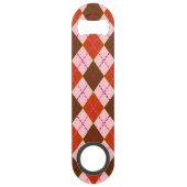 Monogramme à motif Argyle rouge rose et marron (Dos)