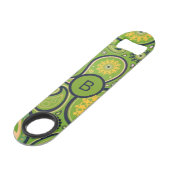 Monogramme à motif cachemire vert orné (Devant angulaire)