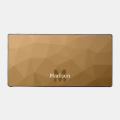 Monogramme à motif de maille géométrique marron (Recto)