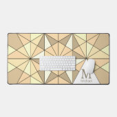 Monogramme à motif mosaïque triangle rétro marron (Clavier et souris)