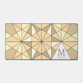 Monogramme à motif mosaïque triangle rétro marron (Recto)