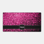 Monogramme à paillettes de faux brillant rose chau (Recto)